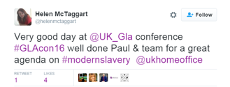 Helen McTaggart twitter comment