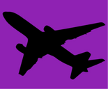 Plane icon purple background 155x128px