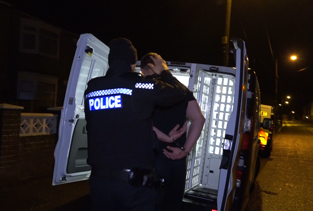 Police officer with suspect