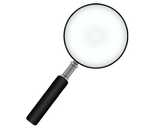 Magnifying glass white background