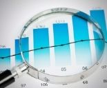 magnifying glass above a block graph