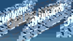 picture of a computer keyboard with the words 'online meeting' on top