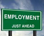 Sign saying employment just ahead