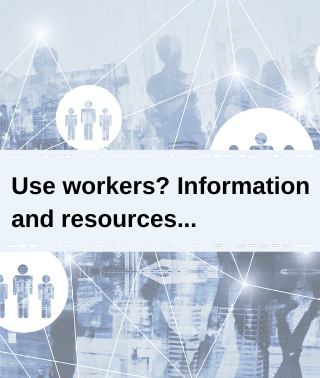 Human resources concept diagram virtual people Text - Use workers Information and resources