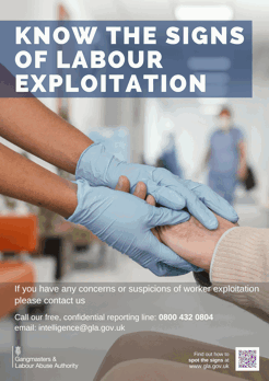Worker holds patient's hands