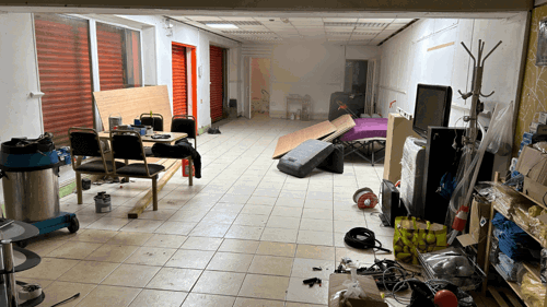 A room at the back of the car wash in Gosberton, Lincolnshire