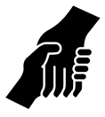 two hands holding icon