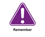 Purple triangle with text remember below